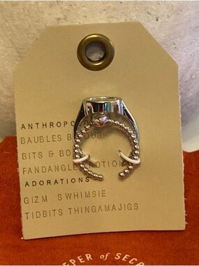 NWT Anthropologie Silver Tone Orbital Ring and Beaded Ring - Adjustable